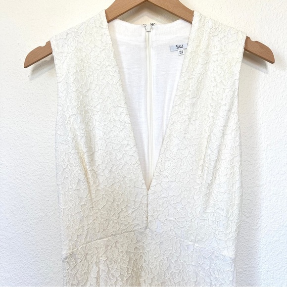 Sau Cream White Lace Ankle Length Dress Size 2 - Picture 5 of 15